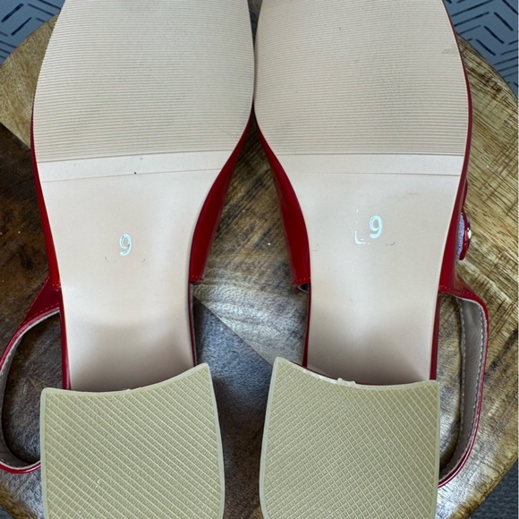NEW! Red Sling Back Maryjane Block heel size 9 - Picture 7 of 9